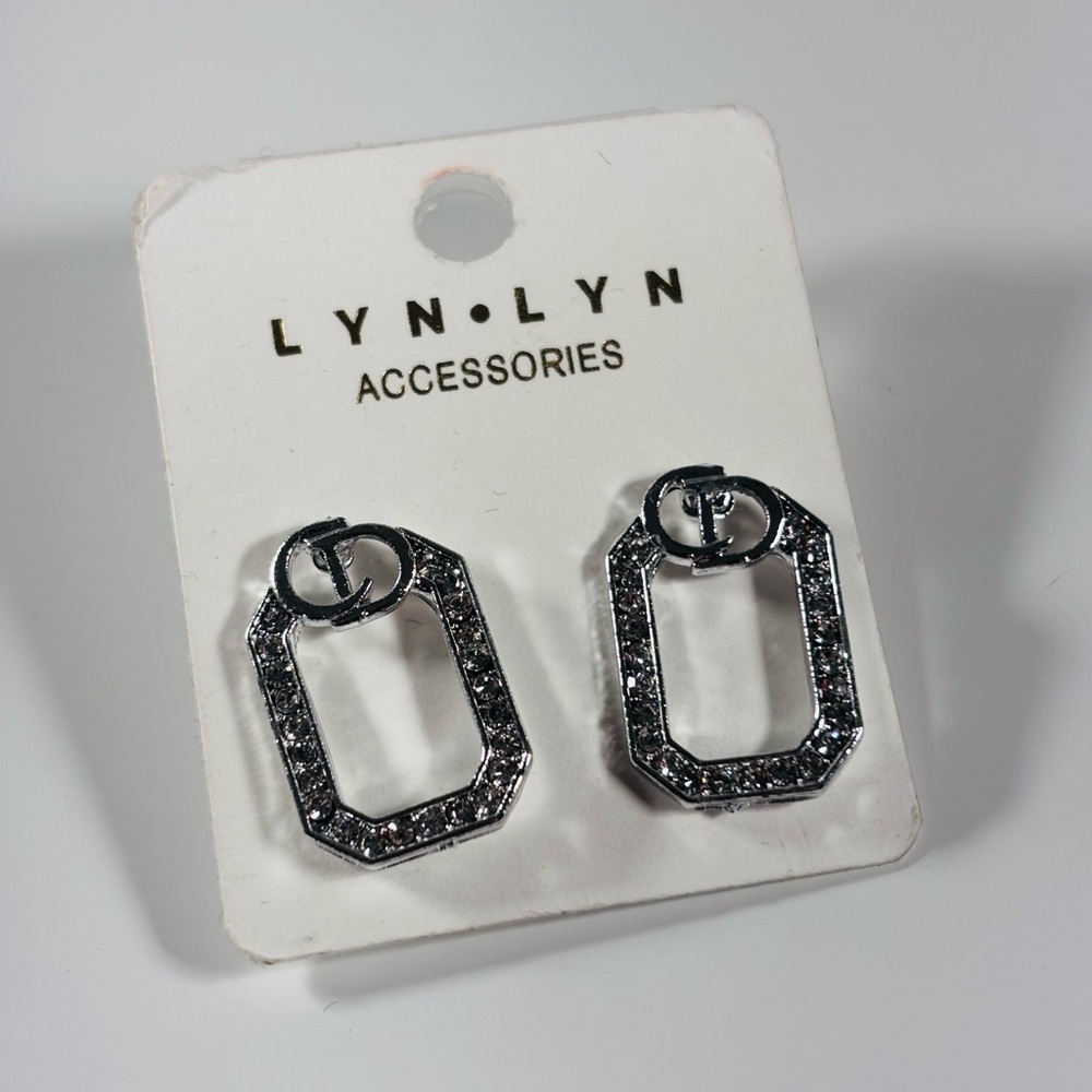 Silver Crystal Earrings Unique Design